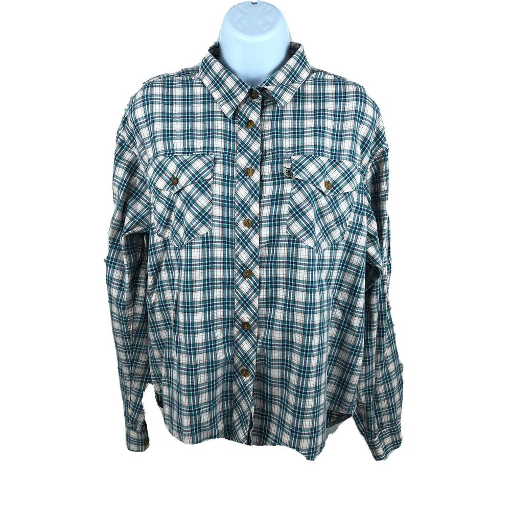 Rough Rider‎ Women's Western Cowgirl Shirt Size Large Plaid Rodeo Farmer